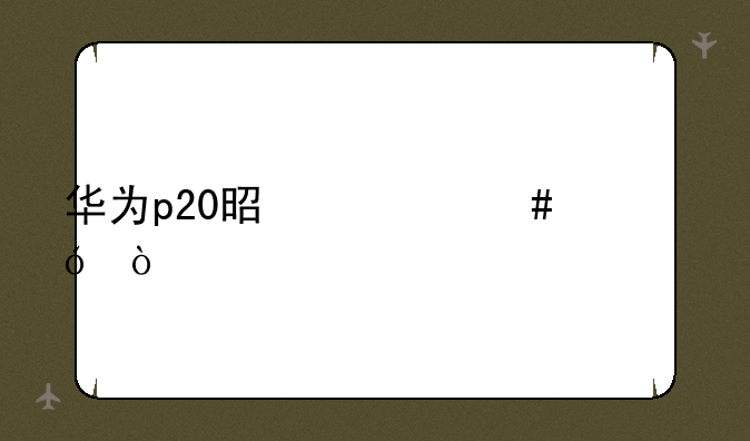 华为p20是什么价格？