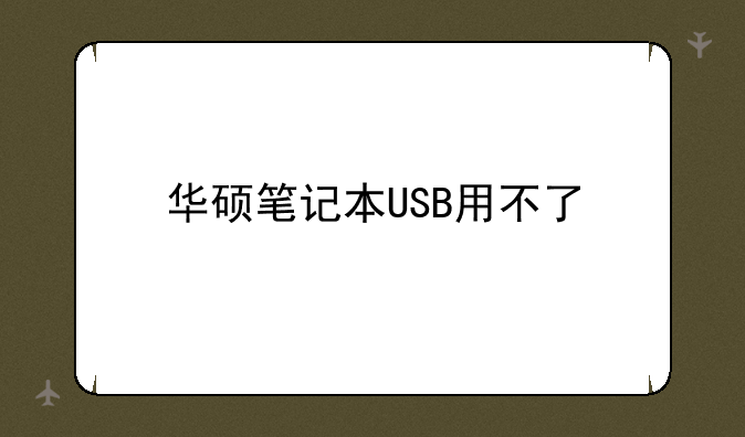 华硕笔记本USB用不了