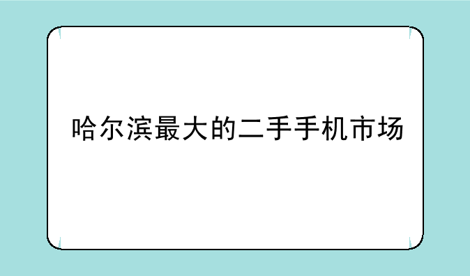 哈尔滨最大的二手手机市场