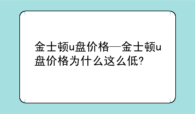 金士顿u盘价格—金士顿u盘价格为什么这么低